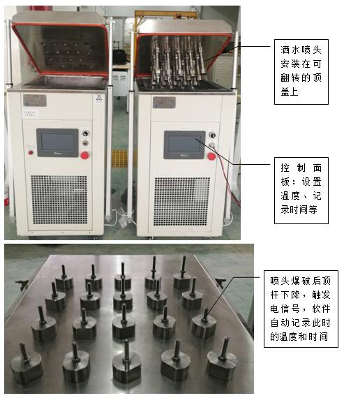 洒水喷头静态作为温度测试装置装置及使用注明